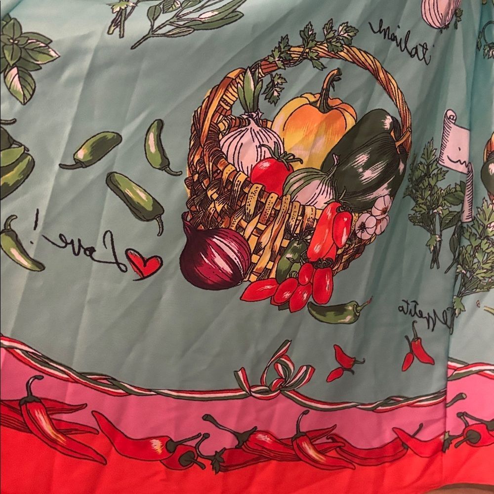 Dolce & Gabbana Turquoise Floral Print Maxi dress with Orange & Pink Accents - Picture 13 of 15